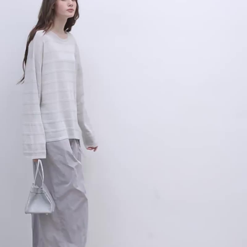 灰調淡紫色 輕松神褲 抽繩造型剪裁休閒長褲 - 女装长裤 - 棉．麻 紫色