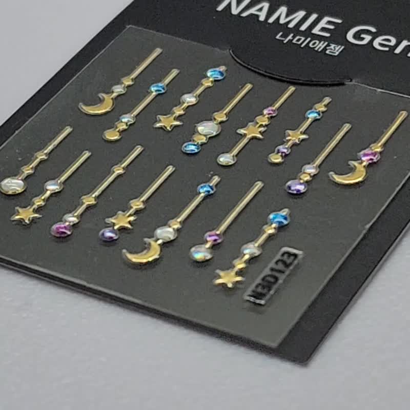 SS23【专业用】NAMIE Gem 美甲装饰艺术贴纸 3D 123 - 指甲油/指甲贴 - 树脂 金色