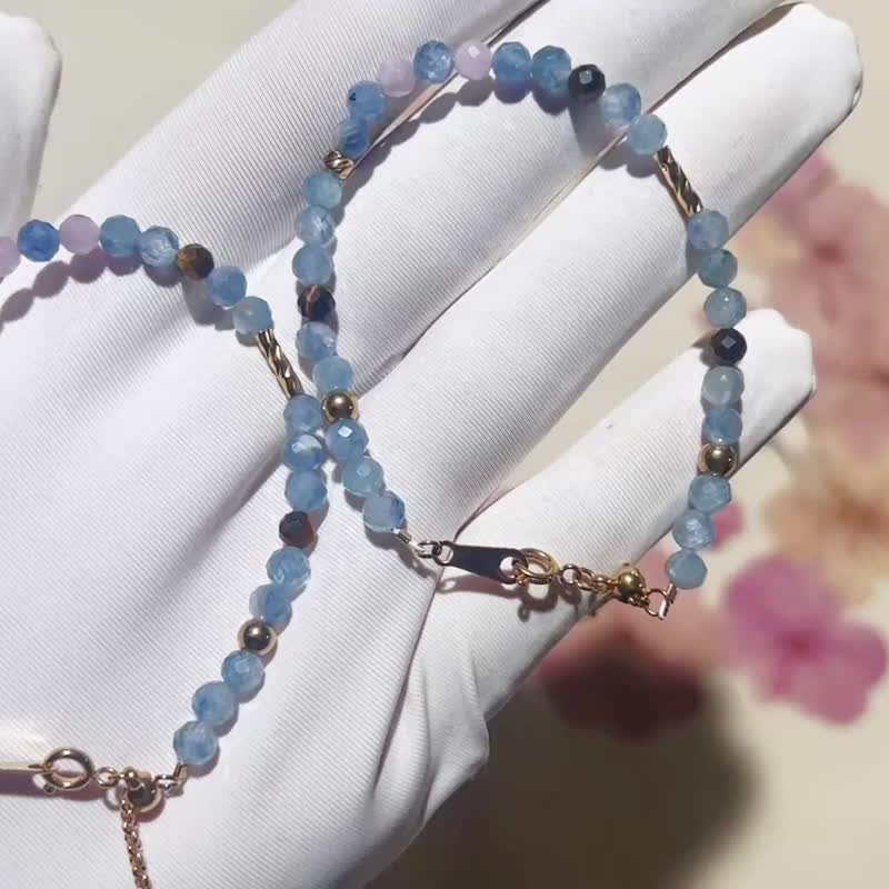 纯手工制作蓝晶石宝石手链 - 手链/手环 - 宝石 多色