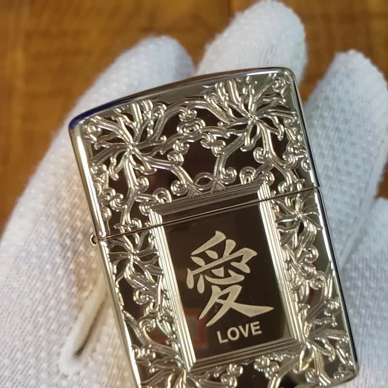 【ZIPPO官方旗舰店】尊爵不凡的爱(加厚版)防风打火机 49022 - 其他 - 铜/黄铜 金色
