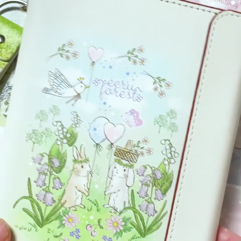 【Mini 6孔 探头动物索引页】附贴纸 上下侧面探头动物超萌 双面彩色 系统手帐 兔 刺猬 松鼠 小鸟 分隔页 - 笔记本/手帐 - 纸 粉红色