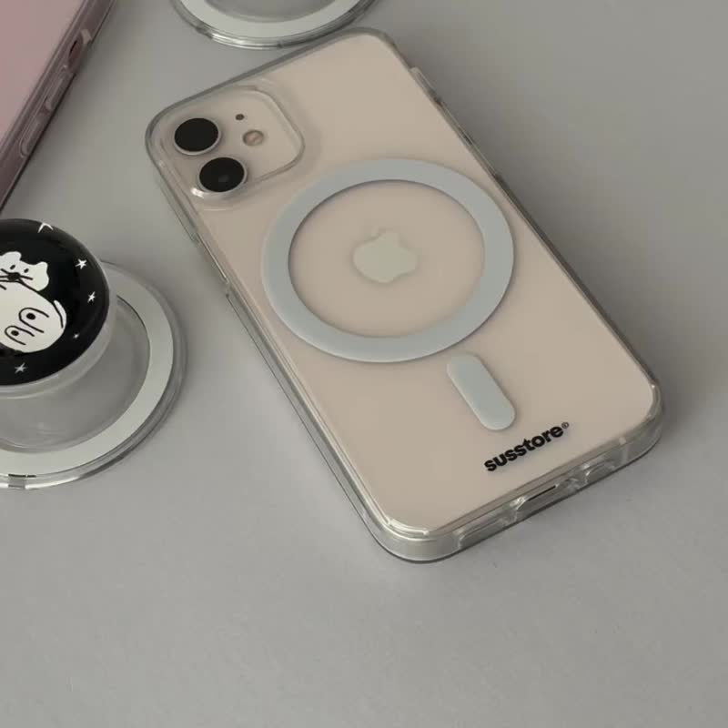 预购 - 韩国 SUSSTORE - MagSafe 磁吸卡夹 - 三猫叠叠乐 - 手机配件 - 塑料 白色