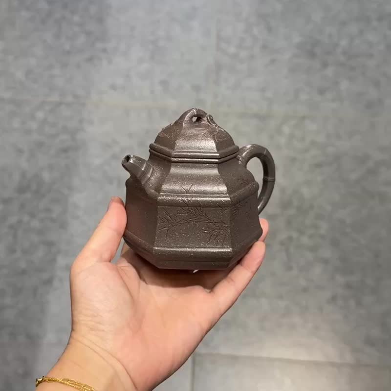 六角竹鼎全手工 大拍陶手雷罡作品师承范伟群容量200cc家藏蟹壳青 - 茶具/茶杯 - 陶 咖啡色