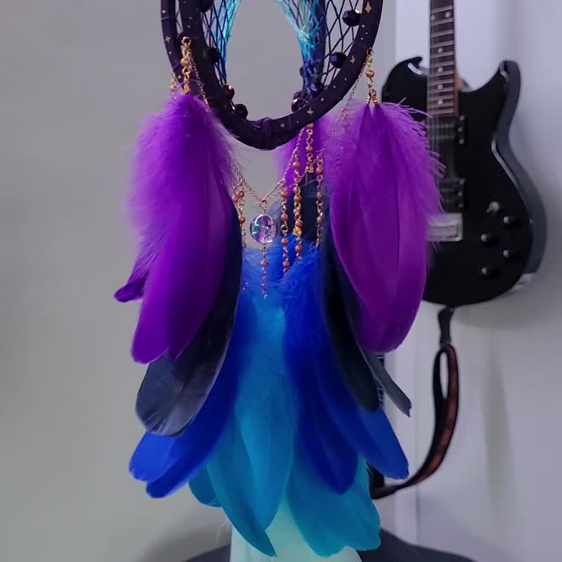 Galaxy 3D dream catcher | Purple dreamcatcher OOAK | ของขวัญแนวอวกาศ - 墙贴/壁贴 - 绣线 紫色