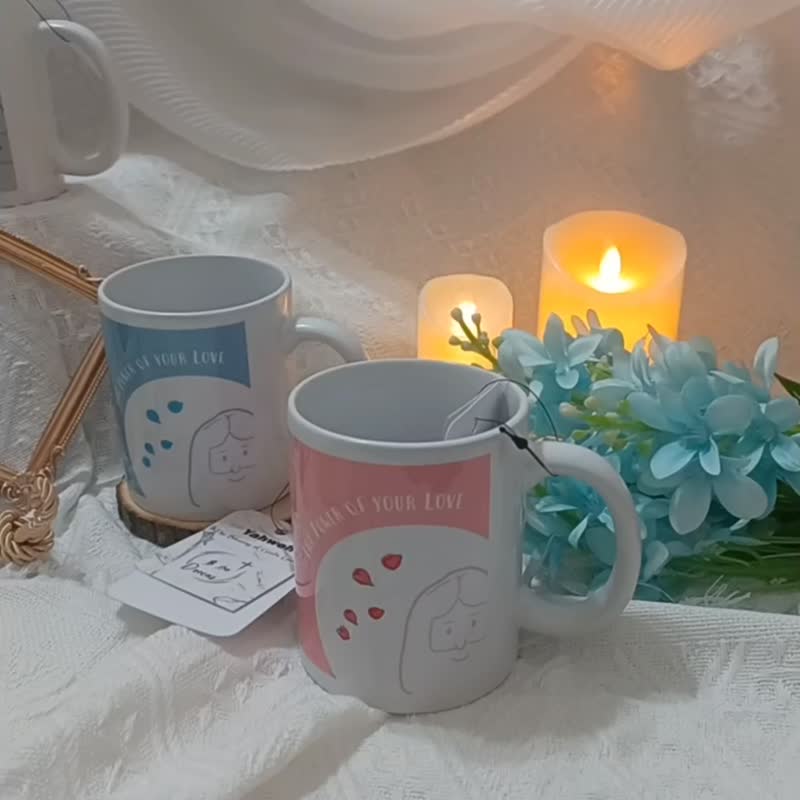 手绘插画马克杯 - 耶稣系列 / 祢爱的大能/经文设计/台湾莺歌生产 - 咖啡杯/马克杯 - 陶 白色