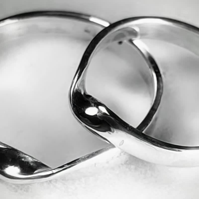 【Captain Flint手作银饰】无尽之环 莫比乌斯925纯银戒指 MIT - 戒指 - 纯银 银色