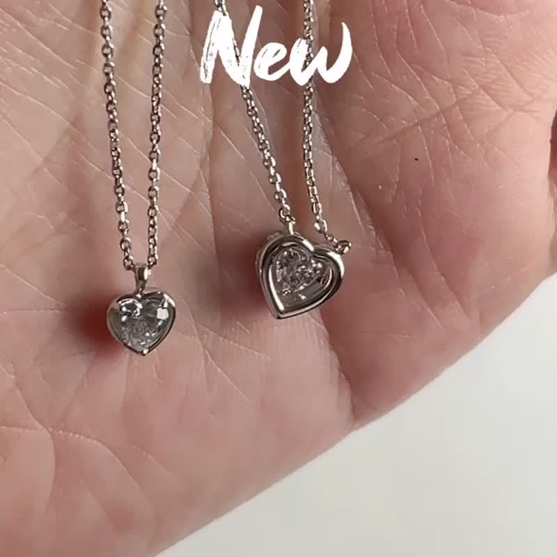 【新品】My Heart 闪耀之心・纯银项链 - 项链 - 纯银 银色