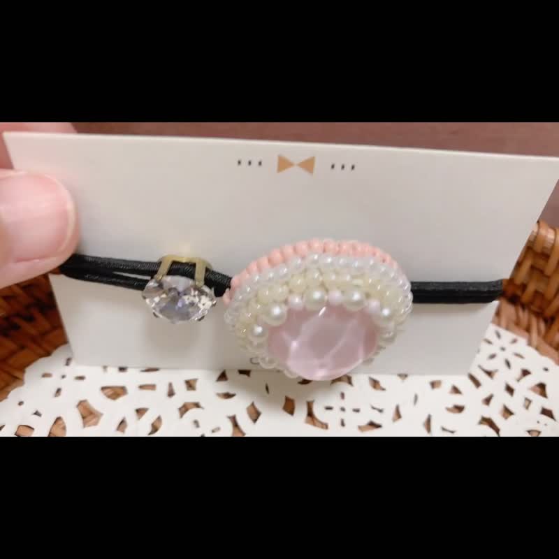 雪白透亮 珠绣发饰 - 发饰 - 绣线 白色