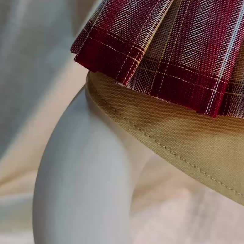 发裁手作。Facai Handmade 宠物领巾 毛孩玛格领_英伦红格 - 项圈/牵绳 - 棉．麻 红色