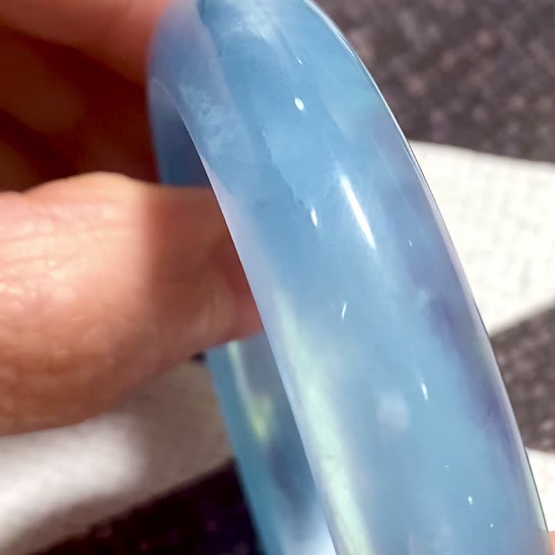 蓝天白云海蓝宝手镯56.8 - 手链/手环 - 水晶 蓝色