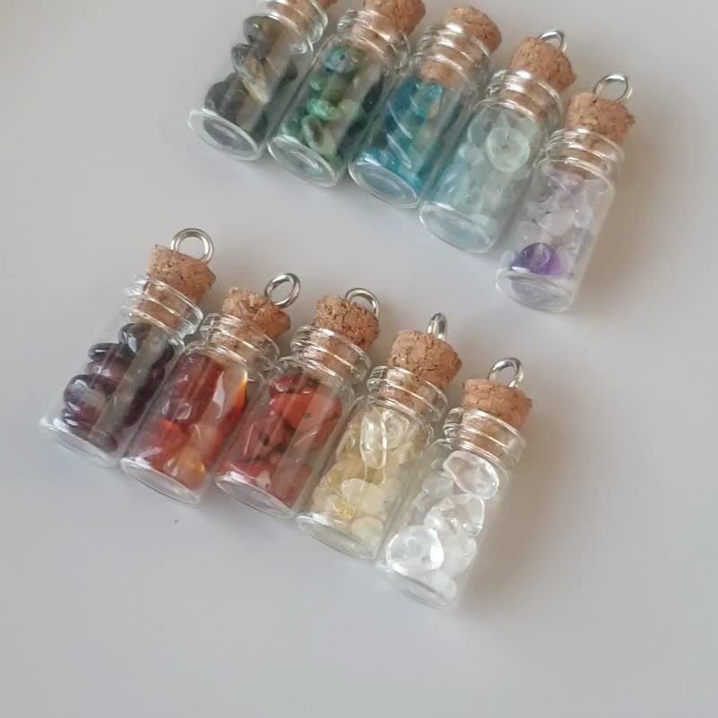 Glass bottles of crystals, Set of 10 pcs, April Birthstones, Aries crystal Gift - 其他 - 宝石 多色