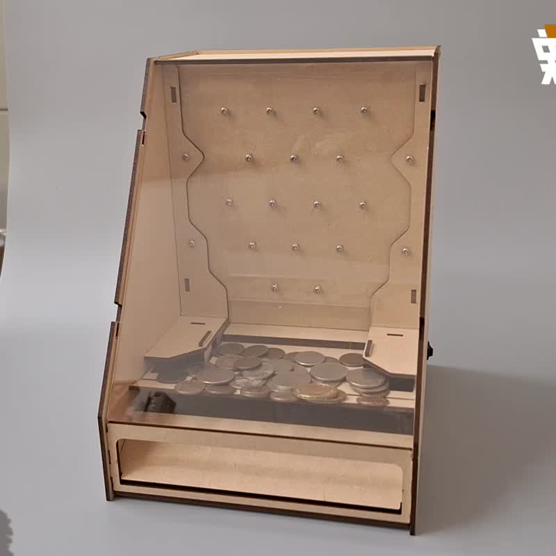 【自主创作】DIY 木制模型 立体拼图 大推币机 含税附发票 - 木工/竹艺/纸艺 - 木头 咖啡色