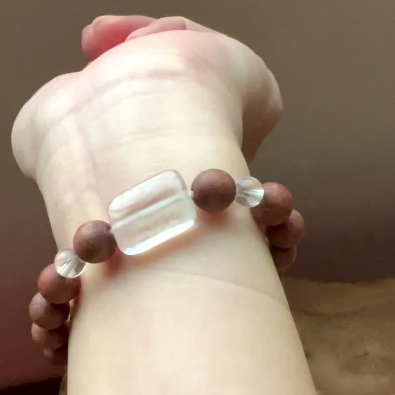 中性木质手环||香树||。印度檀香木/天然石 森林系禅风 快速出货 - 手链/手环 - 木头 咖啡色