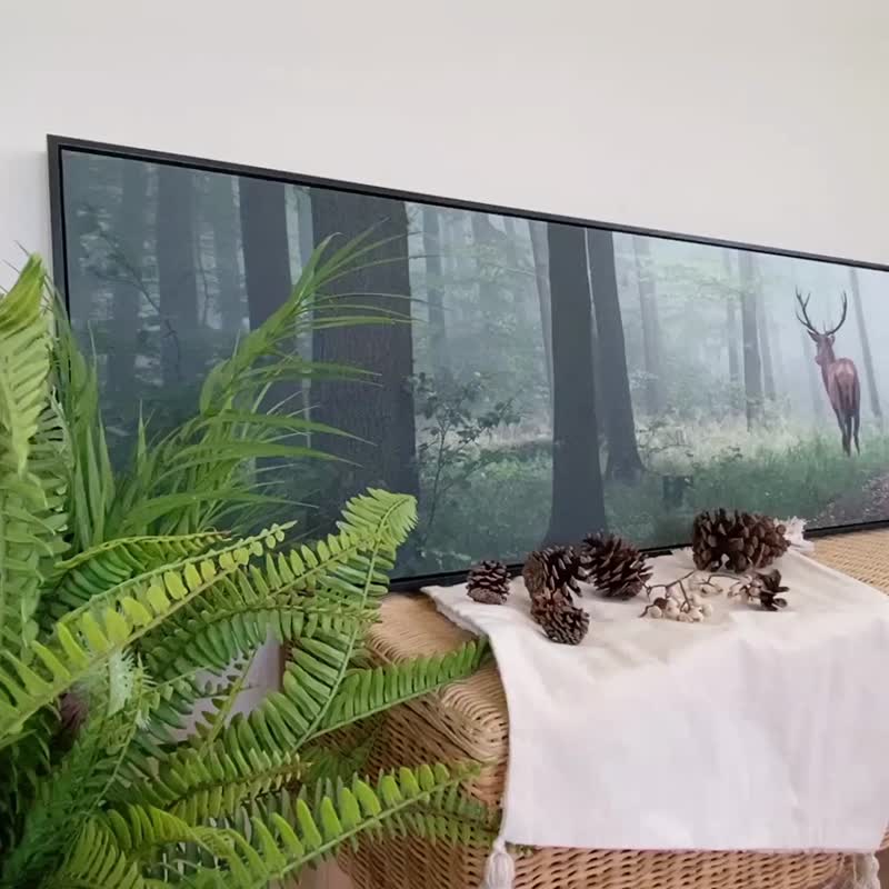 森林的清晨-卧房挂画/餐厅/客厅/大尺寸/居家展示/商空/麋鹿/树 - 海报/装饰画/版画 - 其他材质 多色