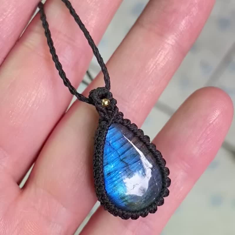 | MC | 简约天然拉长石编织项链 - 项链 - 宝石 