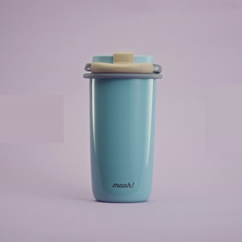 【感恩年中庆】赠吸管&提袋 ∣日本Mosh! 圈圈吸管杯-480ml 蓝 - 水瓶/水壶 - 其他材质 蓝色