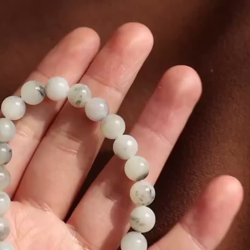 天然和田玉青花手链青花籽料细腻干净聚墨青花意境美搭配南紅配飾 - 手链/手环 - 玉石 