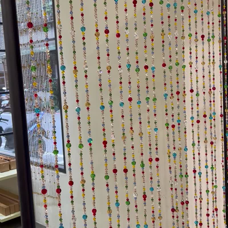 -藏传五行-手工水晶珠帘 天马旗 藏文寓意 最好的祝福 璀璨 - 门帘/门牌 - 水晶 