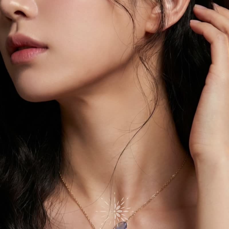 绽放之时 / 小 芙 蝶 / 淡水珍珠 / 手工原创设计项链 - 项链 - 树脂 紫色