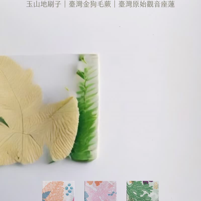 蕨色陶瓷杯垫-台湾金狗毛蕨|吸水 隔热 送礼 情人 婚礼 新春 年节 - 杯垫 - 陶 黄色