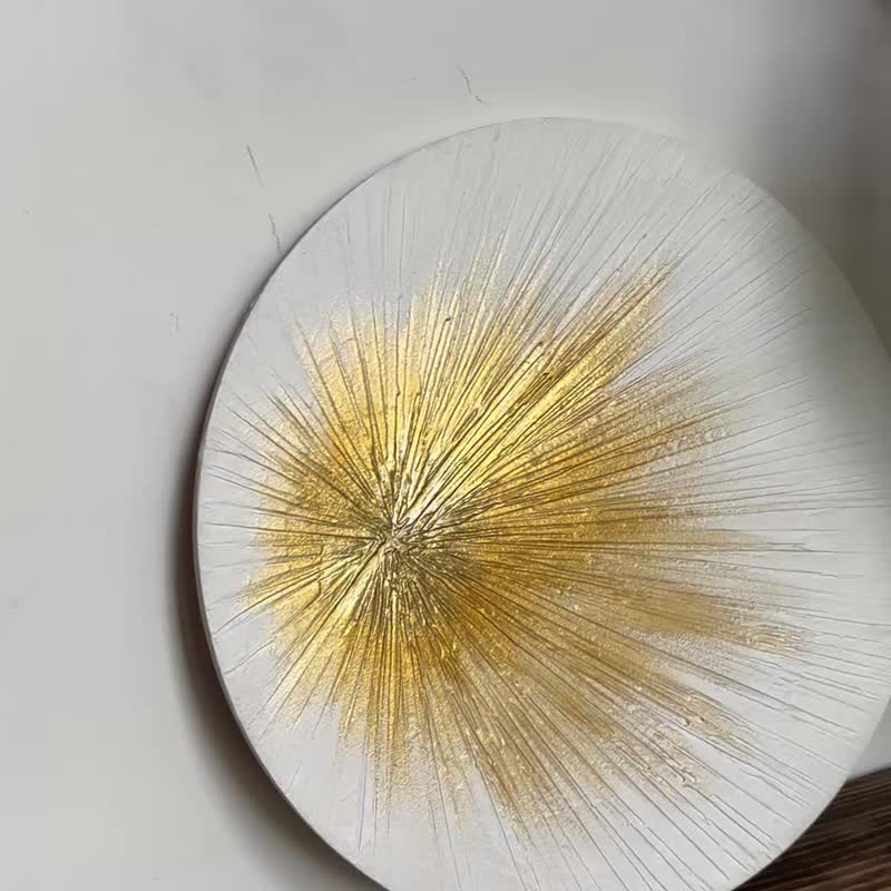 金色圆形墙饰，墙上的平底锅，金色墙饰 - 海报/装饰画/版画 - 其他材质 金色