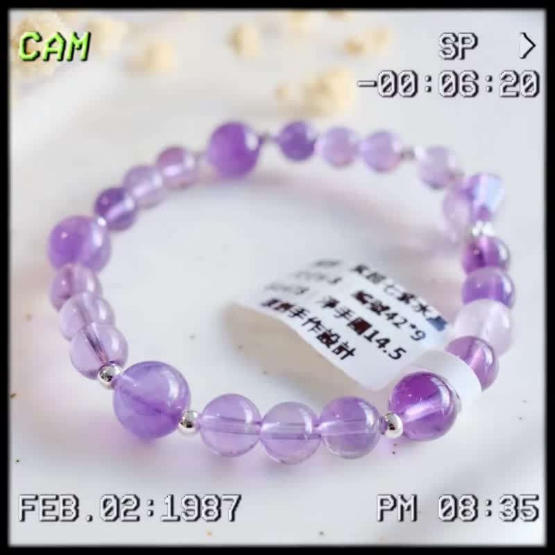 Amelia Jewelry丨天然紫水晶手串丨紫水晶手链丨眉心轮丨顶轮 - 手链/手环 - 水晶 紫色