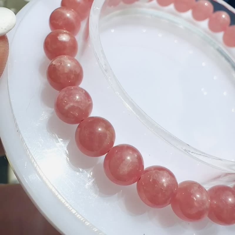 小资优选阿根廷橘粉冰种红纹石 6.5mm14.28g 正桃花感情运提升魅力 - 手链/手环 - 水晶 粉红色