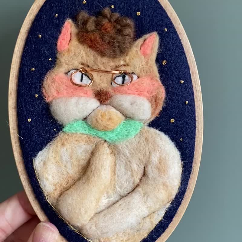 猫咪系列 04  羊毛毡 刺绣 家居 挂墙 摆设 - 摆饰 - 羊毛 多色