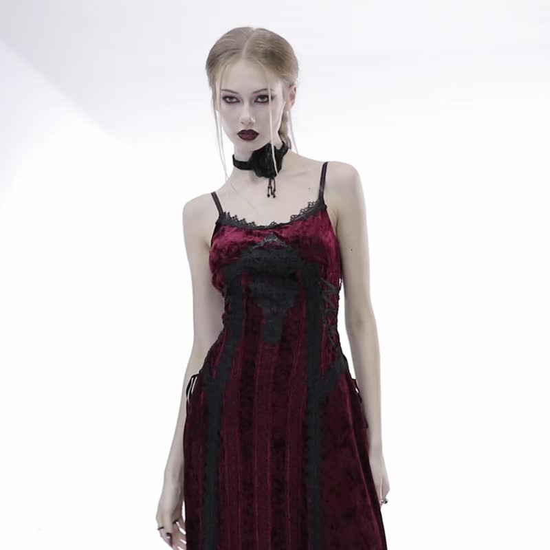 异教徒摩罗伊丝绒吊带连身裙 - 黑 / 红 - 晚装/礼服 - 其他材质 红色