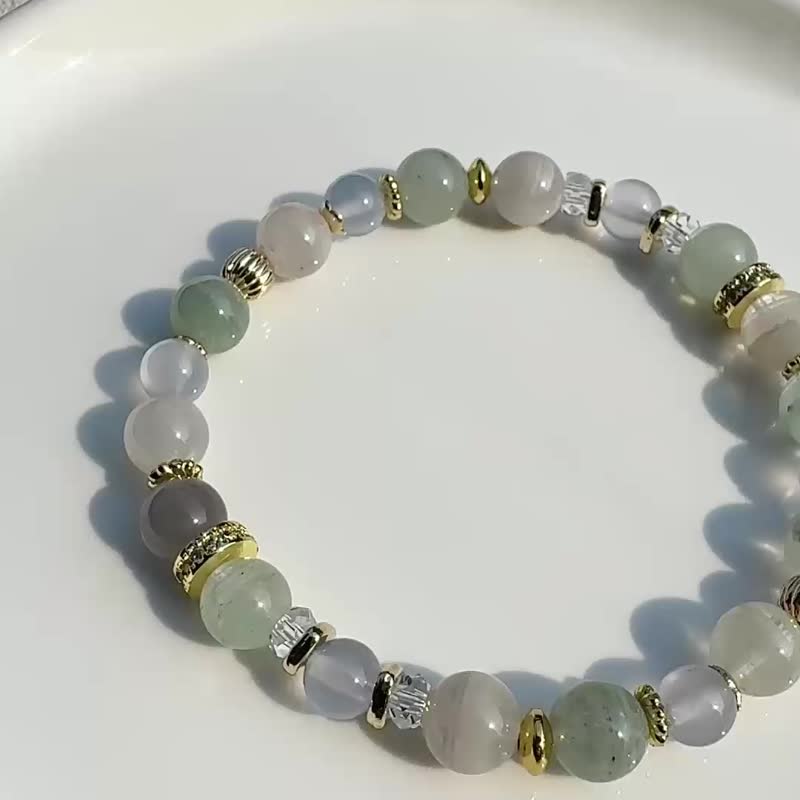 山静流青 绿幽灵 绿幽灵水晶 青幽灵 翠幽灵 水晶手链 水晶设计款 - 手链/手环 - 水晶 绿色