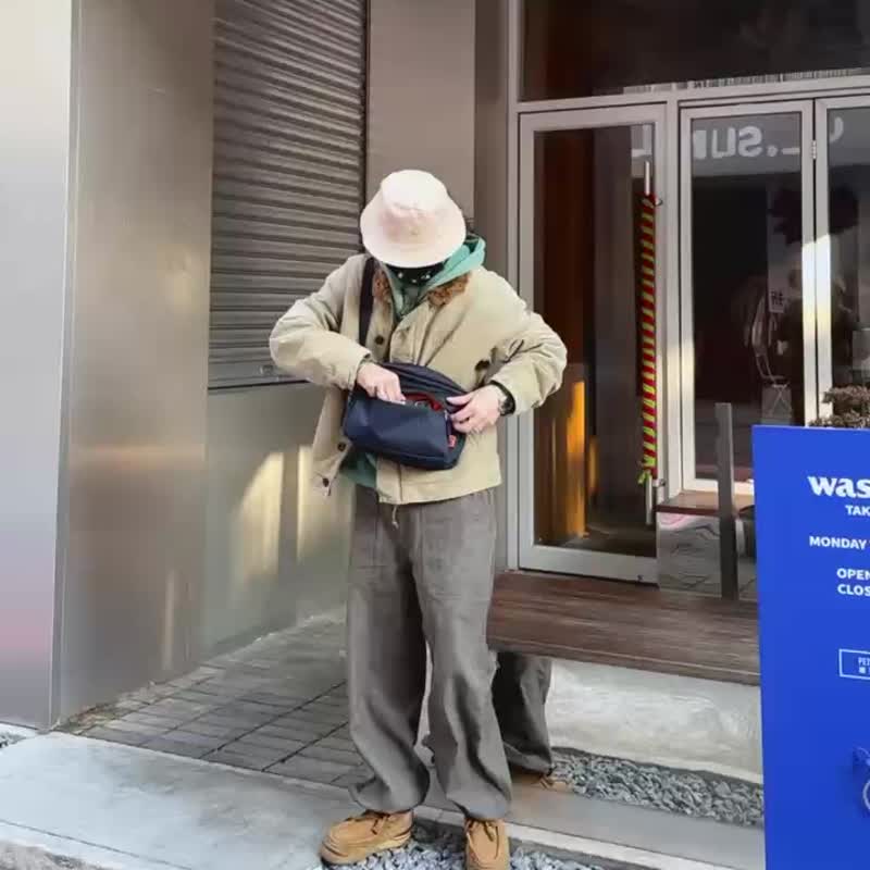 时尚弹道尼龙方包质感斜挎包多口袋通勤挎包 - 侧背包/斜挎包 - 尼龙 蓝色