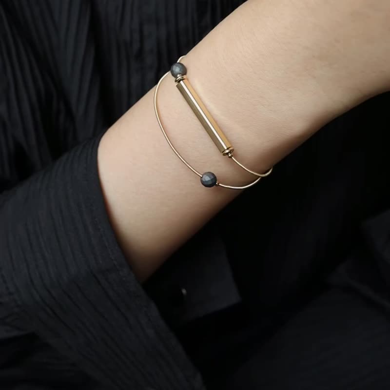 HEMATITE 赤铁矿手环 - 手链/手环 - 水晶 黑色
