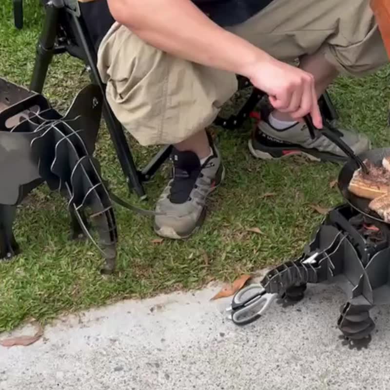 多功能烧烤炉(MINI 动物造型8款) - 露营用品 - 其他金属 黑色