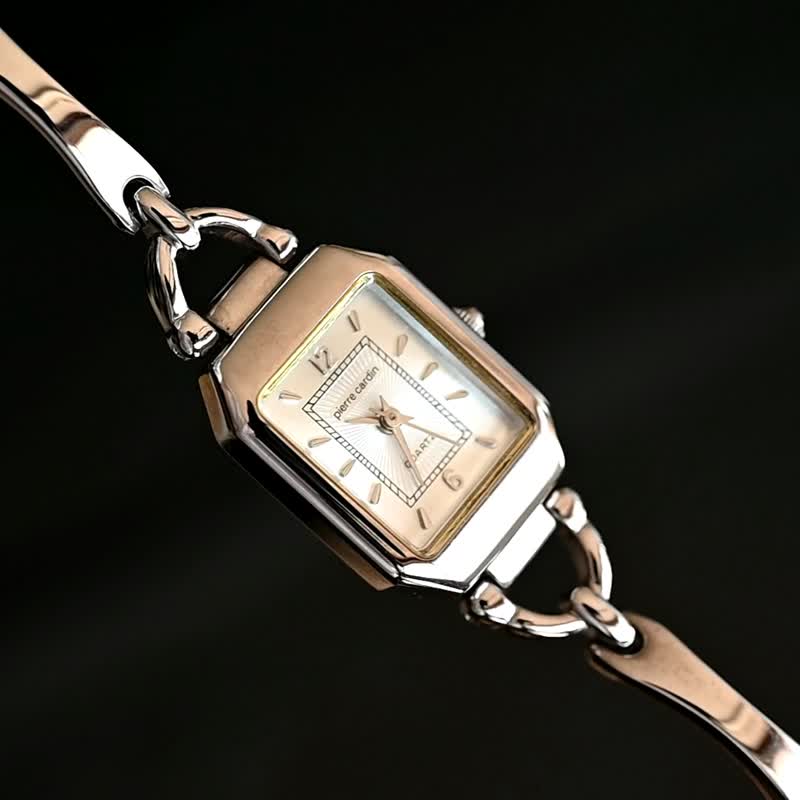 pierre cardin 皮尔卡登 女表 石英表 PC4159WS 银色表盘 方形 腕表 古董表 复古表 - 女表 - 不锈钢 银色