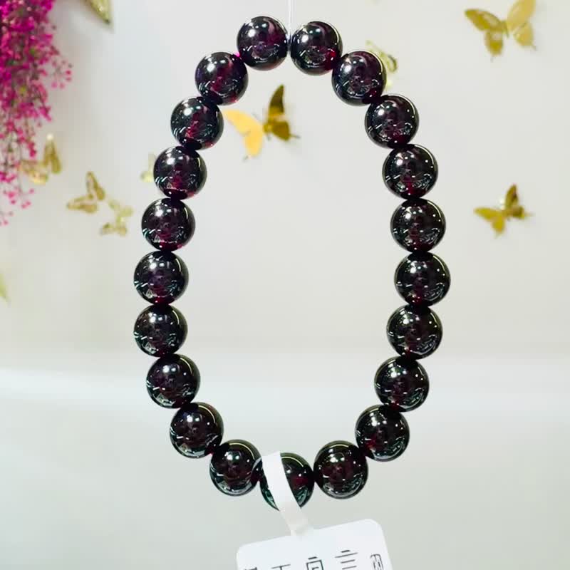 天然小精品经典红石榴水晶 9mm33.71g 美容水晶气血循环 - 手链/手环 - 水晶 紫色