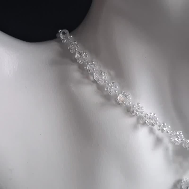 深蓝之心：光泽系列 — 精灵的飘渺加冕 - 项链 - 玻璃 蓝色