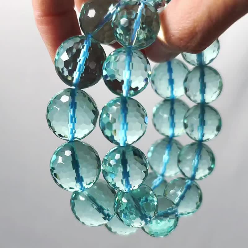 顶级 蓝曜石 钻切 闪耀 喉轮 事业成功 收藏 手链 手串 单品 礼物 - 手链/手环 - 宝石 蓝色