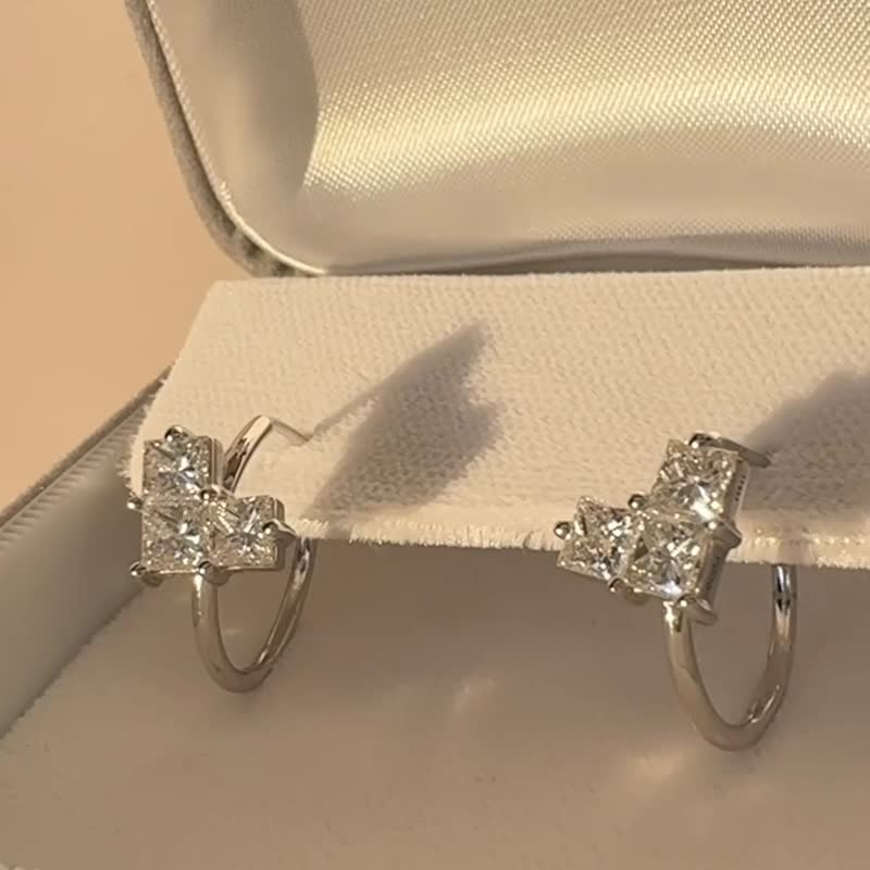 爱心耳环 - 耳环/耳夹 - 贵金属 