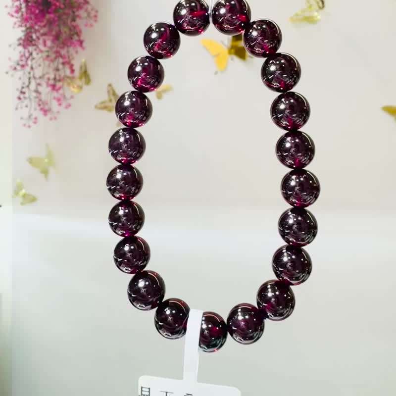 已售出精品绝美晶体红紫牙乌水晶9mm34.74g美容水晶气血循环 - 手链/手环 - 水晶 紫色