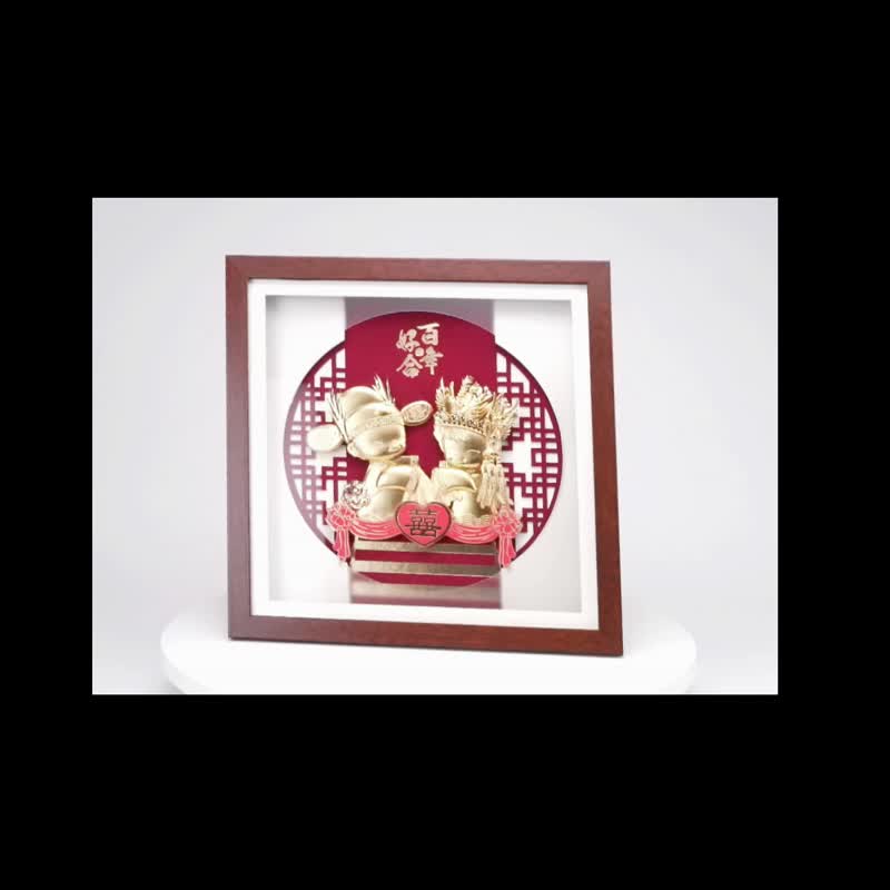 吉祥如意金箔娃娃 幸福时刻珍藏 婚礼礼物│母亲节礼盒 - 海报/装饰画/版画 - 24k 金 金色