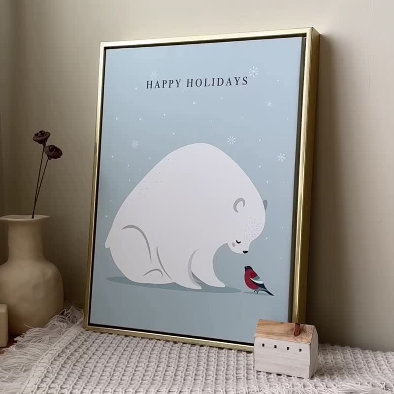 【微瑕特惠】【福利品】冬天第一场雪- 卧房挂画/设计首选/童趣 - 海报/装饰画/版画 - 棉 蓝色