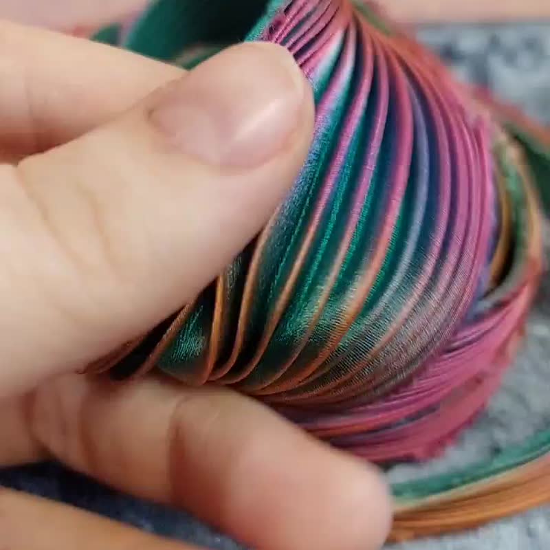 30 cm 1/3 yd Pure Silk Shibori Ribbon Handmade Natural Silk pleating fabric - 编织/刺绣/羊毛毡/裁缝 - 丝．绢 
