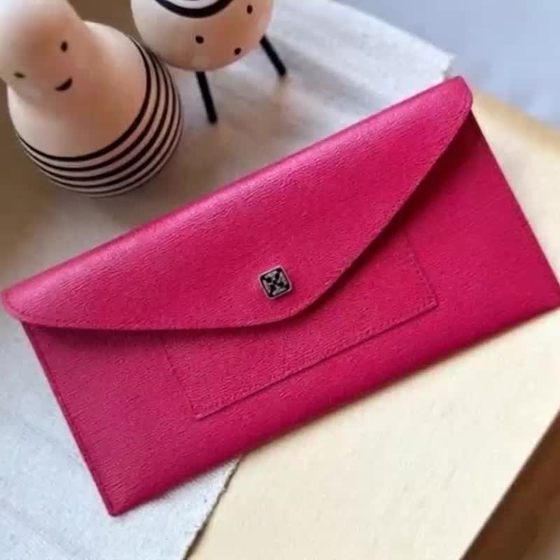 Tosca | Letter Wallet お手纸| 真皮 薄 长皮夹/卡片- 桃红 - 皮夹/钱包 - 真皮 
