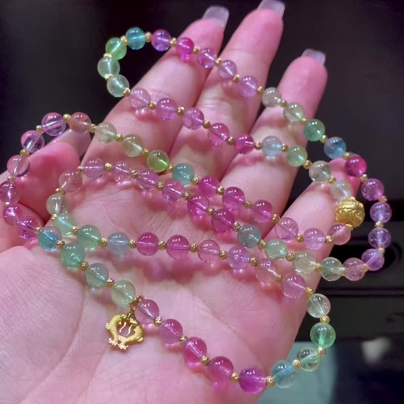 顶尖梦幻马卡龙玻璃体冰淇淋彩虹碧玺设计款多圈 纯净油润 - 手链/手环 - 宝石 